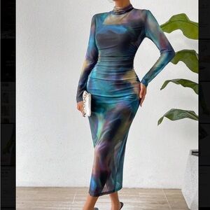 Tie dyed bodycon dress